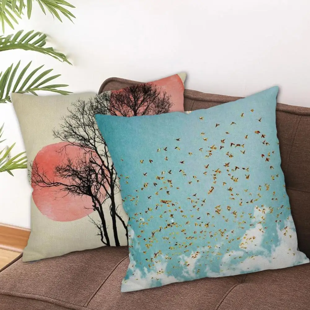 

Льняные растения ландшафт льняная наволочка диван для дома офиса домашний чехол квадратная Наволочка Декор кресло для спальни декоративна...