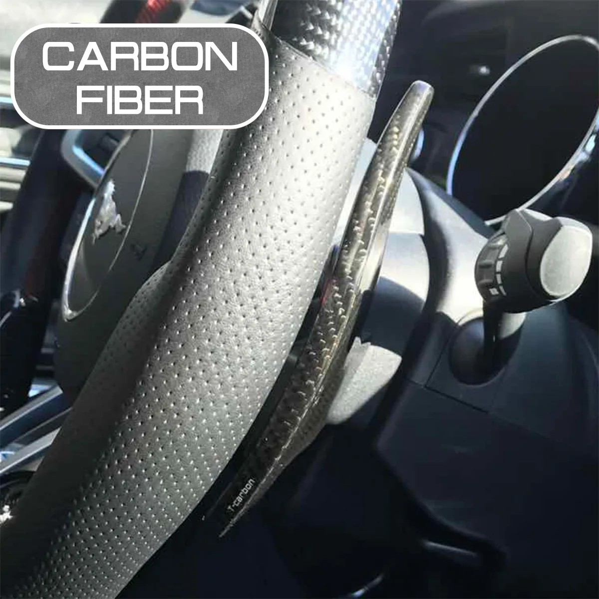 

Carbon Fiber Car Steering Wheel Extend Paddle Shifters Covers Car Stickers For Ford Mustang 2015 2016 2017