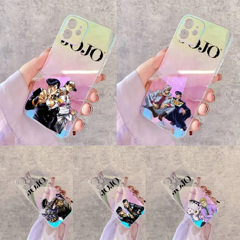

JoJo Bizarre Adventure Phone Case for iPhone xiaomi redmi 7 8 9 11 12 10 S X XS XR MINI Pro Max Plus laser Transparent