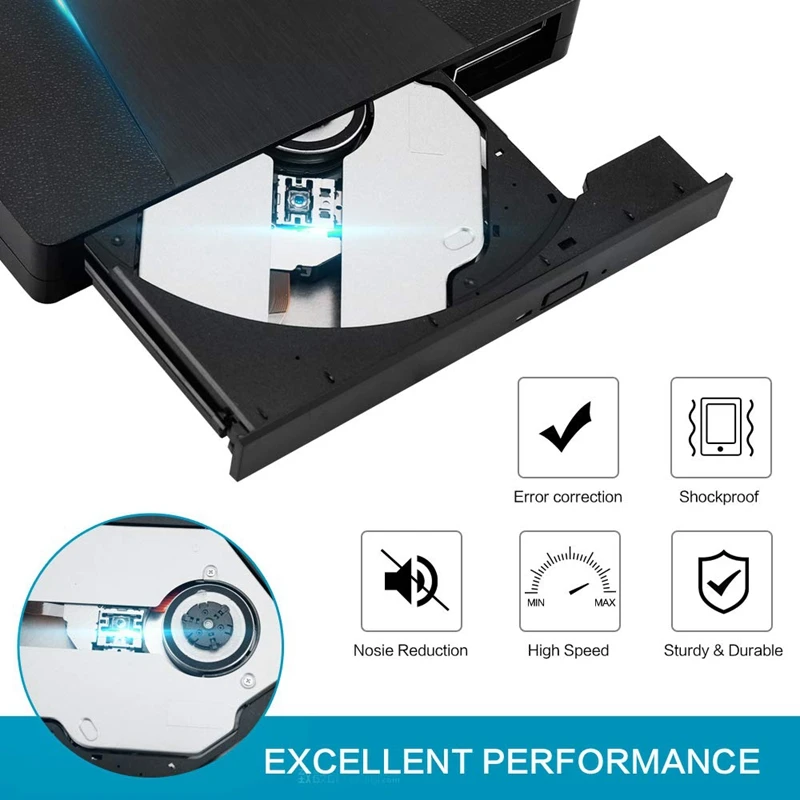 Внешний тонкий DVD привод с разъемом USB 3 0 устройство для чтения оптических дисков