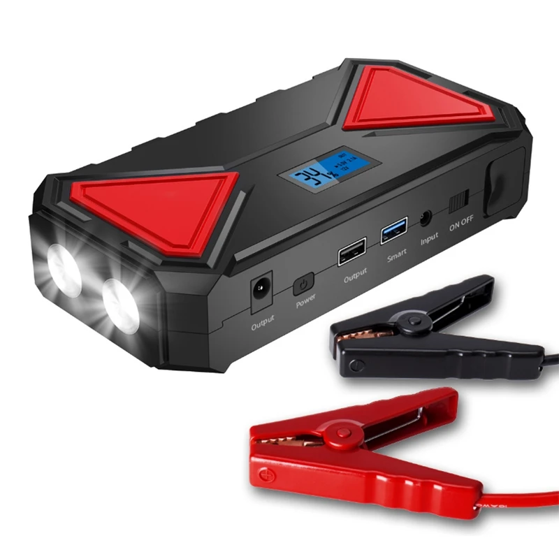 12000mAh автомобильный стартер 600A Портативный 12V наружный аккумулятор аварийный