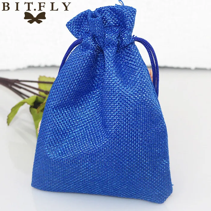 Royal Blue 50 шт. новые брендовые винтажные натуральные мешковины hession Подарочные мешки для конфет, Свадебный вечерние подарочные мешочки из джута - Цвет: Royal Blue