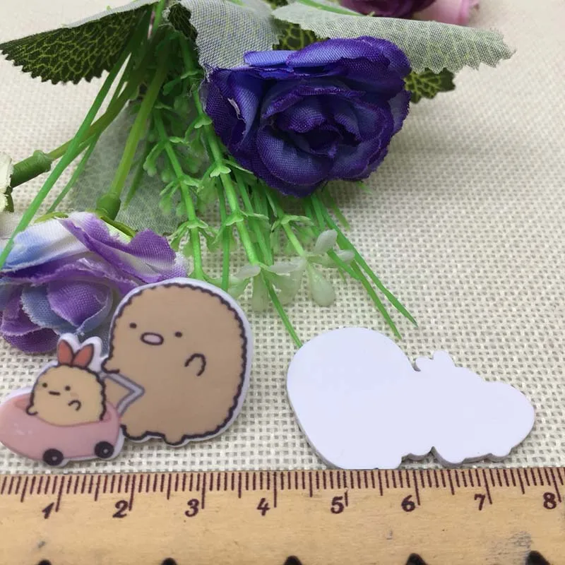 Светло-фиолетовый 10 шт/лот японский мультфильм DIY милый девочка Праздничное оформление дома ремесла плоские пластмассовые резиновые аксессуары для волос ремесла - Цвет: Светло-фиолетовый