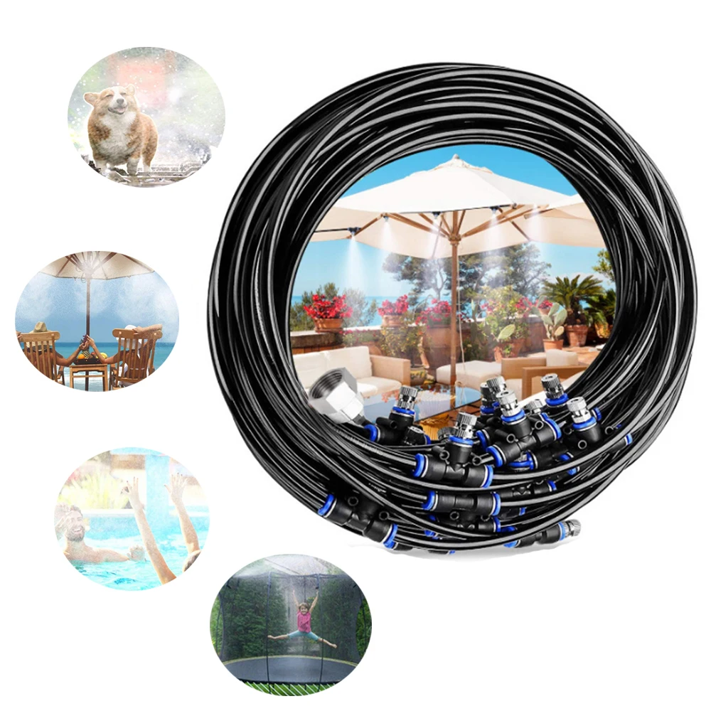 

Outdoor Misting System Water Spray Kit 5-20M Wet Fog Garden Nebulizer Outdoor Misting System Water Mist For Patio Cooling
