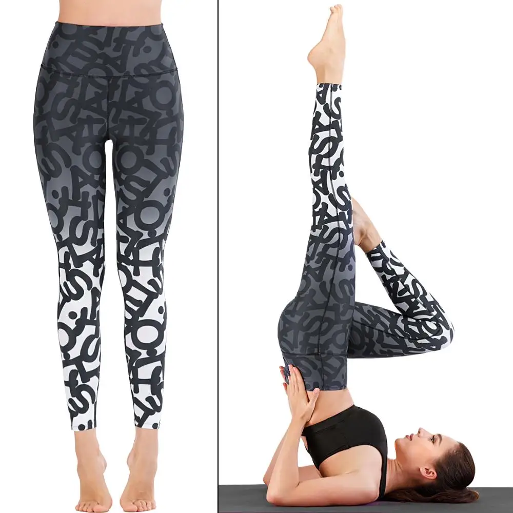 

Printing Yoga Pants Leggings Sport Femme Coolpass High Waist Running Fashion Black Sport Pants Women Running Trainning Wear