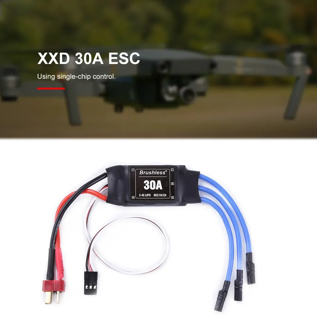 Регулятор скорости бесщеточного двигателя XXD 30A 2-4S ESC RC BEC T Plug 450 V2 вертолетная