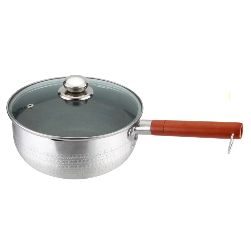 

Japanese-Style Aluminum Non-stick Pot Thickened Double Bottom Soup Pot Outdoor Camping Portable Porridge Ramen Noodle Milk Pot
