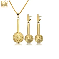 dubai fashion jewellery gold chain with pendant long earrings necklace women hawaiian wedding party bridal jewelery gifts set