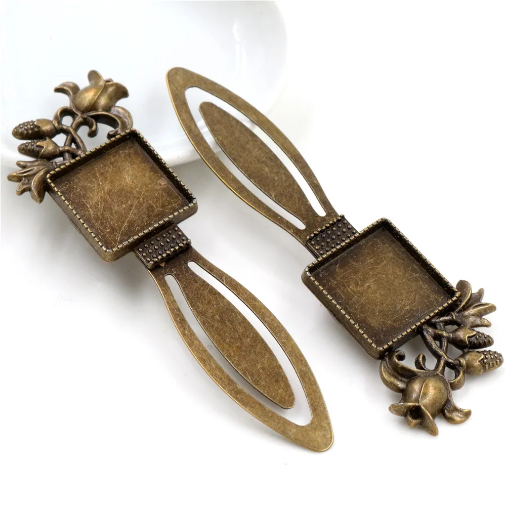 Новая мода 2 шт 20 мм внутренний размер античная бронза винтажный квадратный стиль