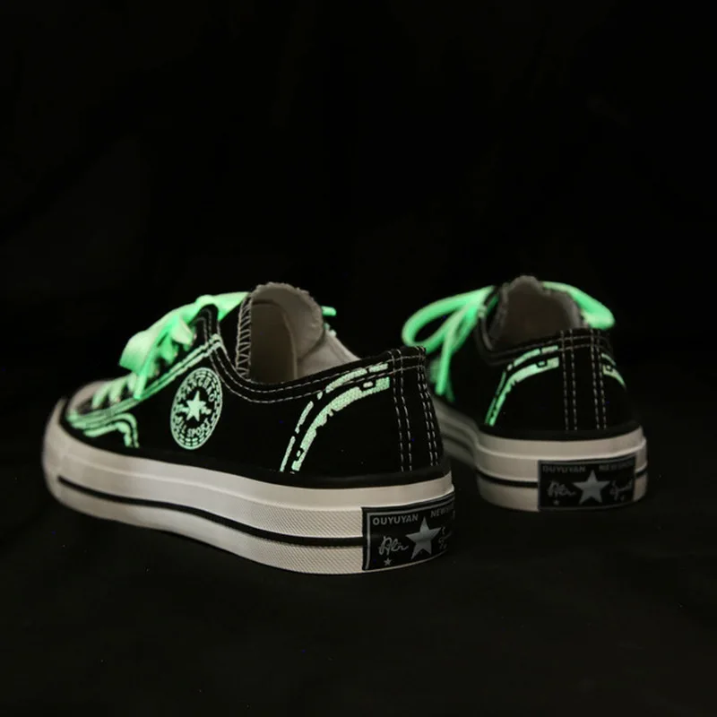 Кроссовки женские холщовые с граффити модная повседневная обувь ручной работы