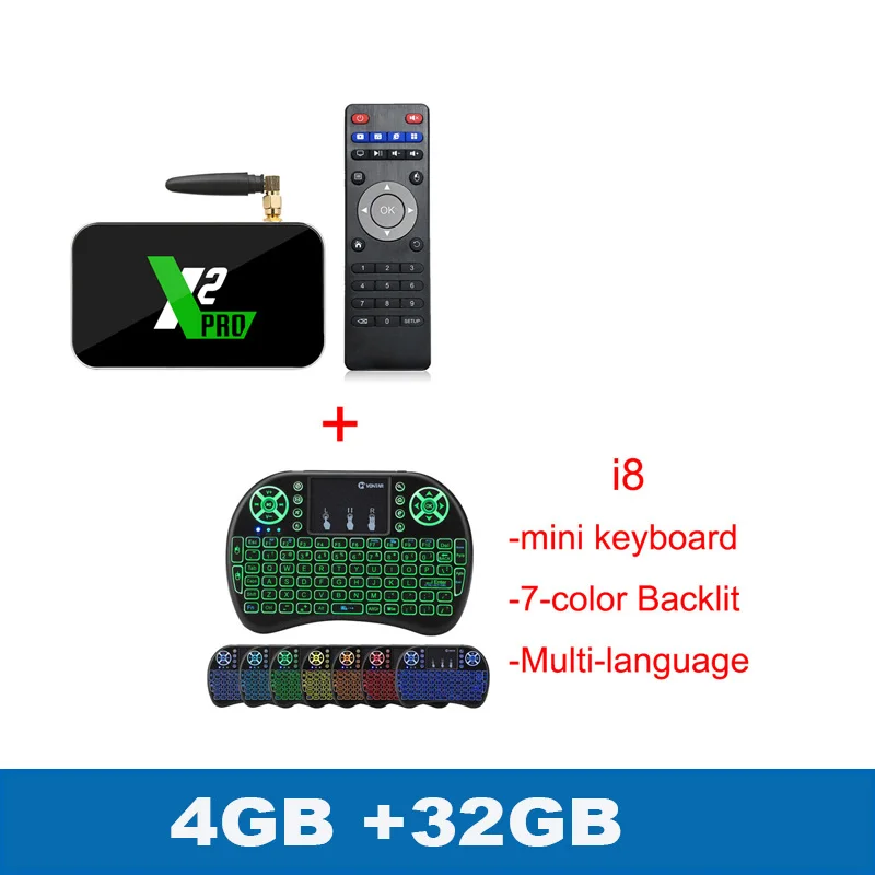 X2 PRO X2 cube Android9.0 Смарт ТВ приставка Amlogic S905X2 2G 16G 4G DDR4 3 2G приставка 2,4G/5G WiFi 1000M 4K HD медиаплеер - Цвет: 4GB 32GB Add i8