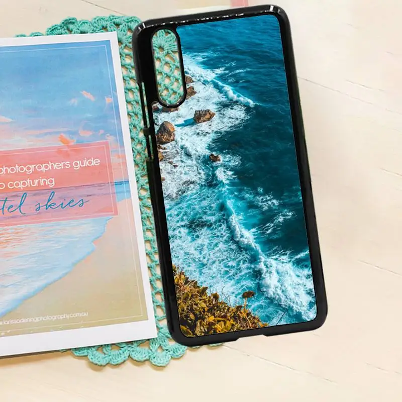 

Blue sea Sandy beach landscape Phone Case PC for iPhone 11 12 pro XS MAX 8 7 6 6S Plus X 5S SE 2020 XR