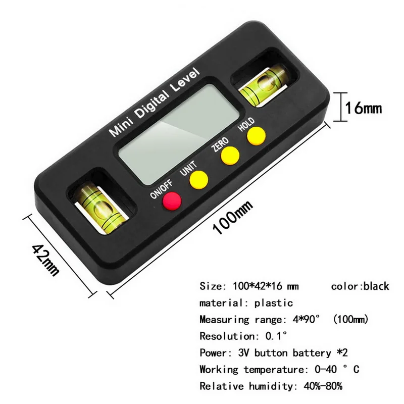 100 мм цифровой транспортир Инклинометр уровень коробка Водонепроницаемый