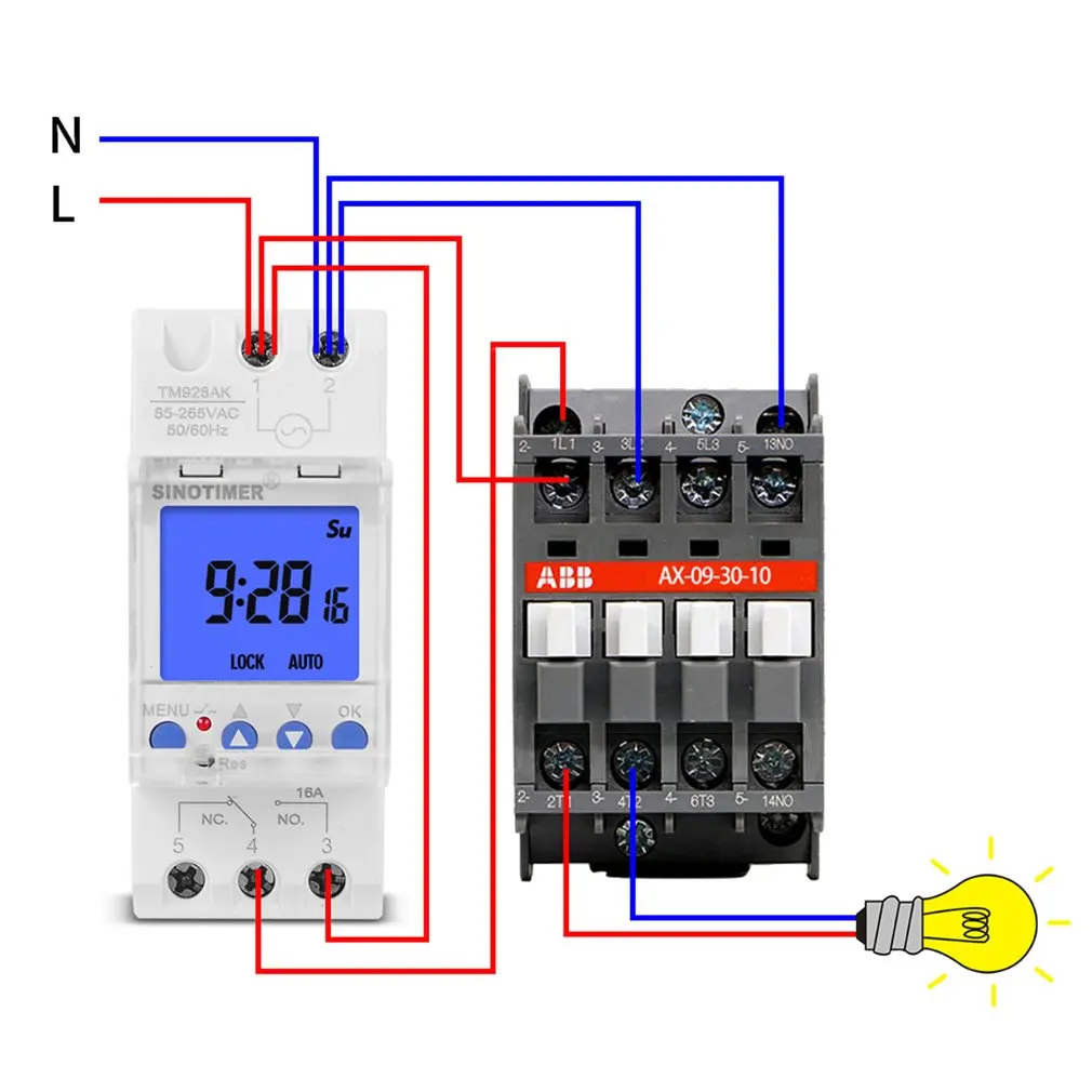 

Rail Timer Backlight Sub Control Large LCD Screen Display 85-265V 16 Times 1 Second 7 Days Programmable Rail Timer