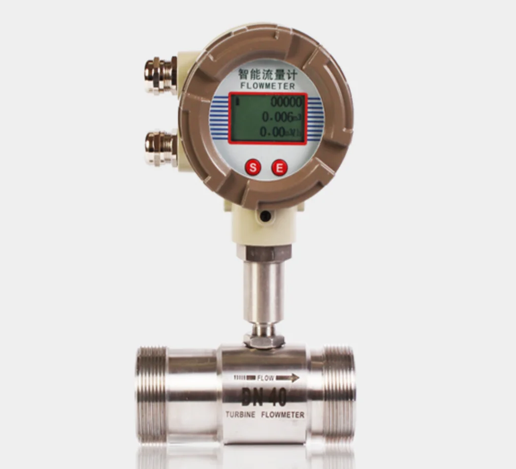 Турбинный расходомер с дисплеем 4-20 мА или импульсный выход 24 В постоянного тока