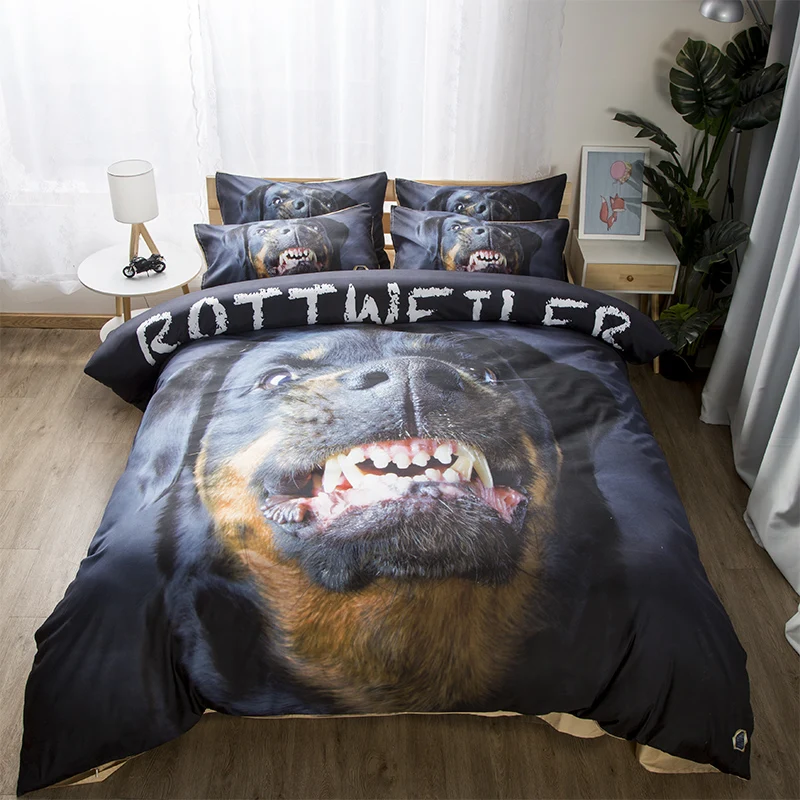 

3D Cute Dog Animal Bedding Set HD Print Dogs Polyester Duvet Cover Sets Twin Queen King Size quilt cover sets 3pcs bedclothes
