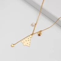 jaeeyin 2020 christmas tree necklace fashion freshwater pearl pendant star dangle gift women lady girl children