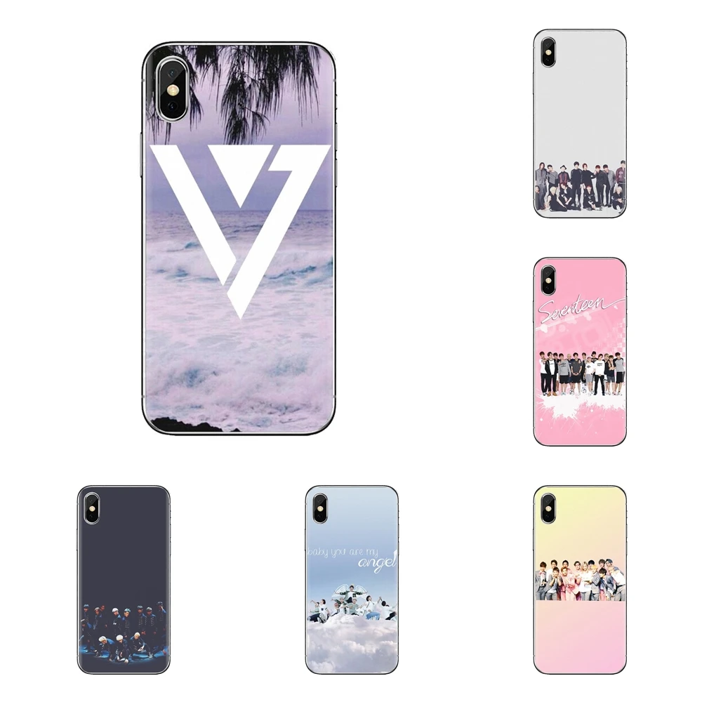 Прозрачный мягкий чехол Радуга KPop Seventeen логотип постер для Samsung Galaxy A3 A5 A7 A9 A8 Star A6