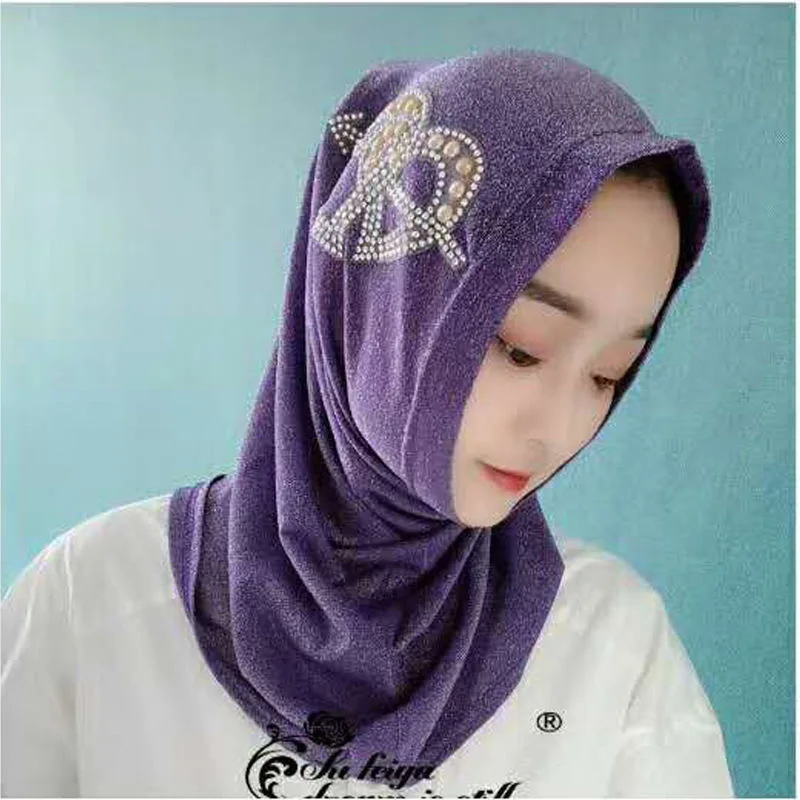 

2021 plain color head cover Burka instant scarf hijabs