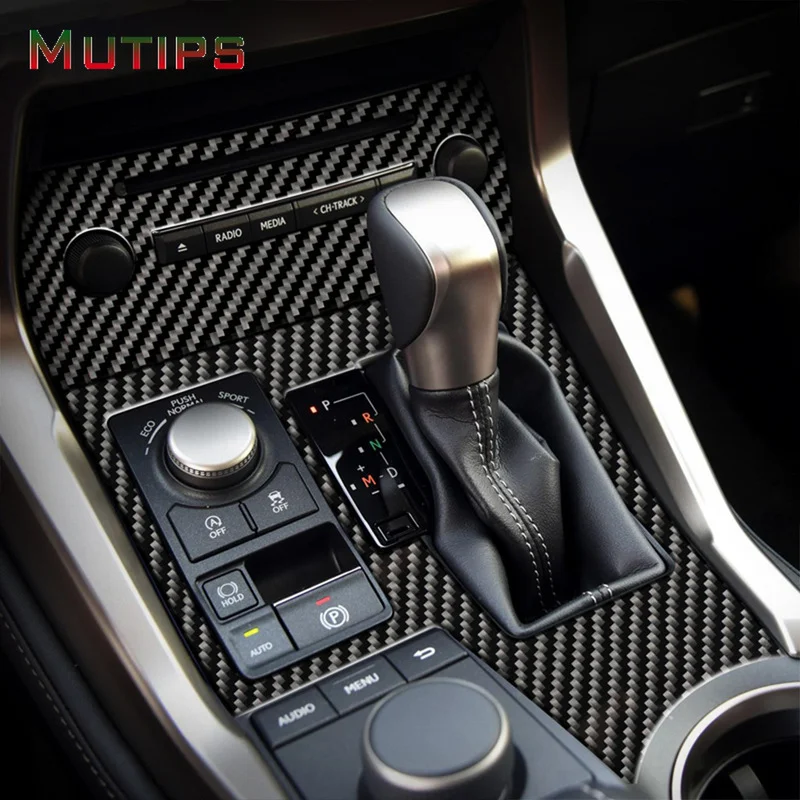 

Mutips Auto Car Carbon Fiber Center Console Dashboard CD Media Panel Frame Decal Cover Trim for Lexus NX 200 200T 300H 2014-2019