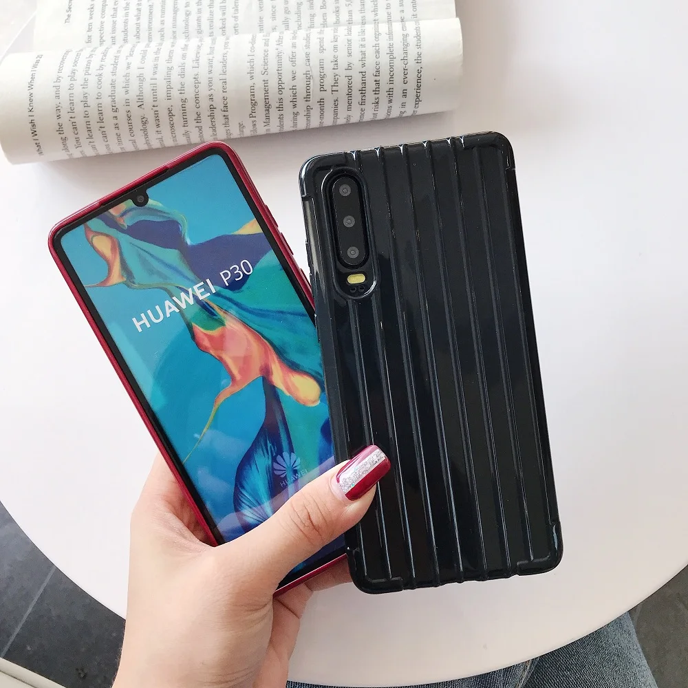 Curved Suitcase Phone Case For Huawei Honor 8 9 10 20 9i 9lite10i 10lite Pro 20i 7C 8X 9X Soft TPU Cover |
