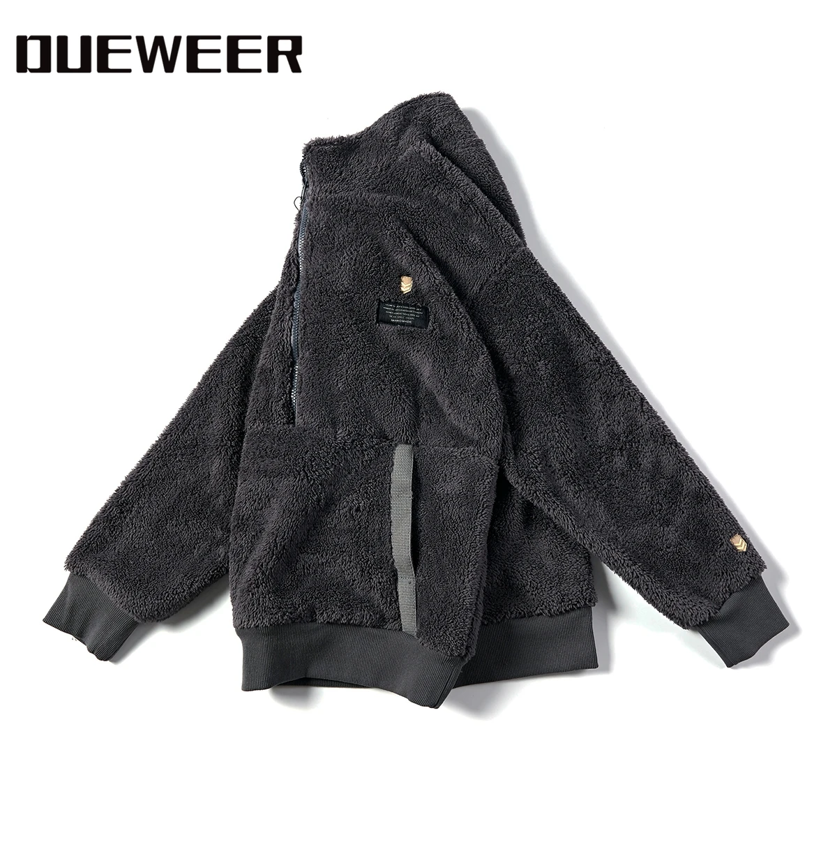 Куртка Dueweer Мужская на молнии верхняя одежда в японском стиле Харадзюку флисовая