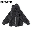 Куртка Dueweer Мужская на молнии, верхняя одежда в японском стиле Харадзюку, флисовая Толстая свободная повседневная верхняя одежда, на осень-зиму