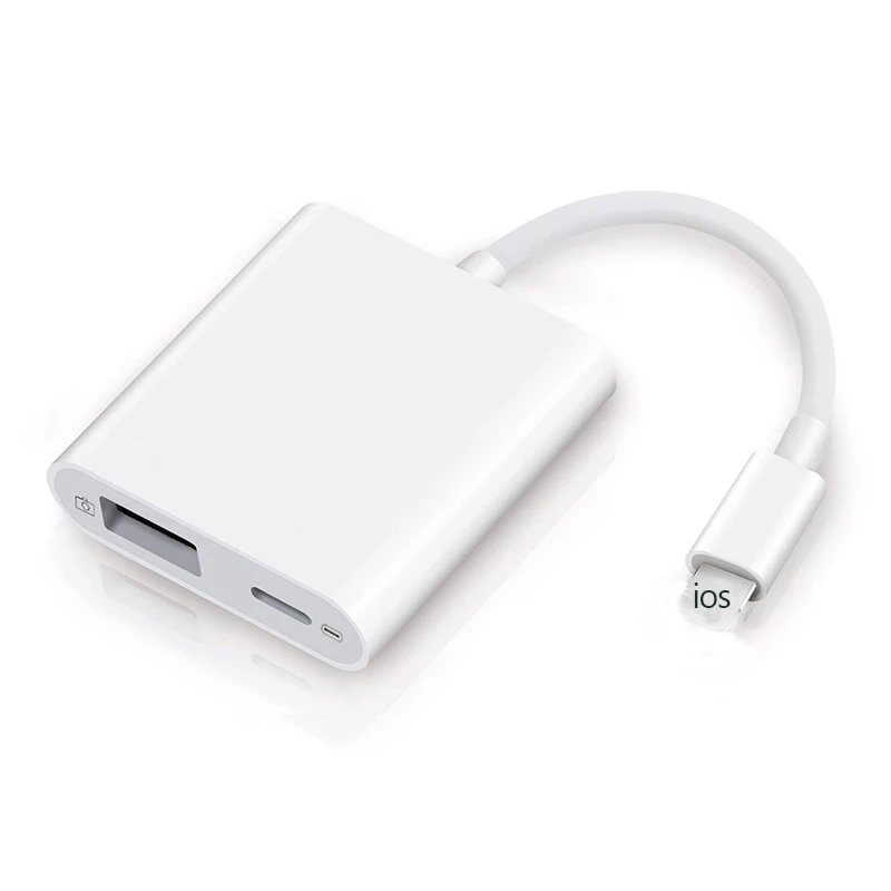 White OTG USB адаптер для камеры для lightning ios 13 пианино MIDI клавиатура разъем с зарядным портом для iphone iPad - Цвет: White