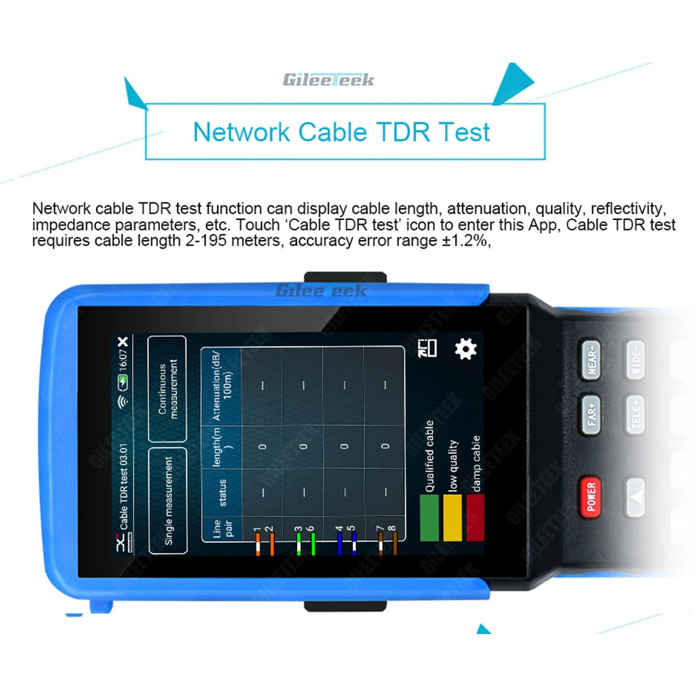 7 дюймов H.265 HD 4K 6 в 1 CCTV тестер монитор IP аналоговый AHD TVI CVI SDI камера 8MP ONVIF