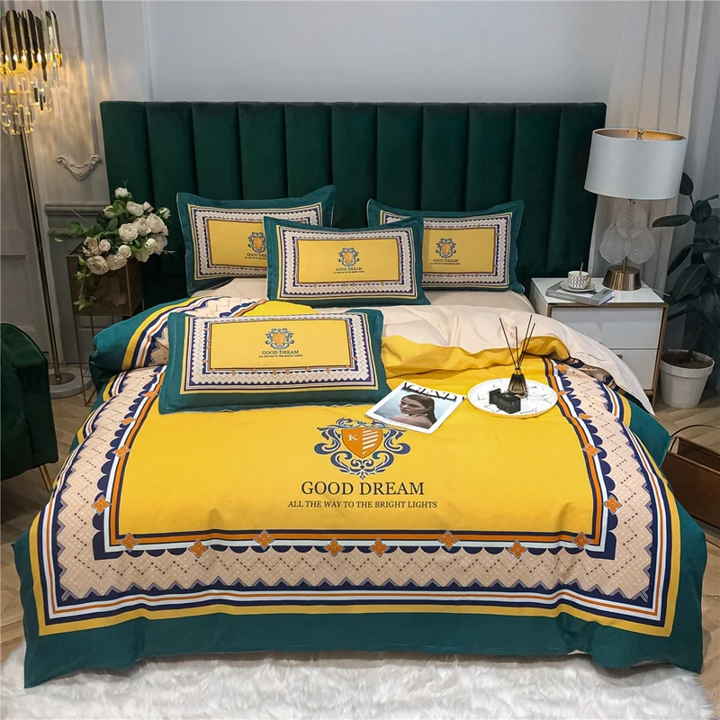 Luxury Egyptian Bedding Set Galloping Horse Printed Wedding Gift Sets Queen King Size Duvet Cover Flat Bed Sheeet | Дом и сад