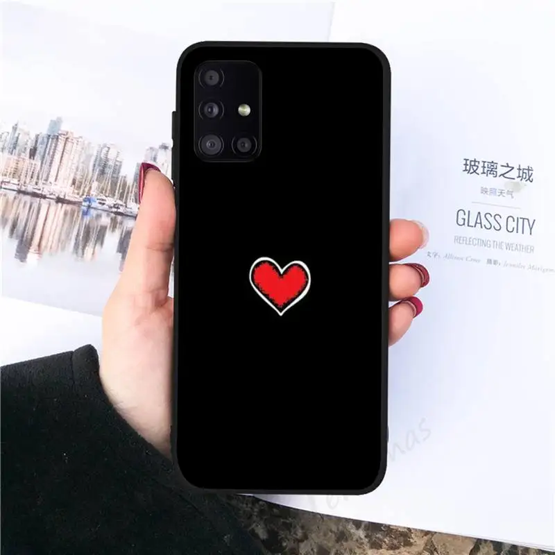 

Heart Phone Case black For Samsung galaxy S 21 20 10 8 A 51 71 50 21s 70 40 20 20e note 10 plus Ultra 5g fe