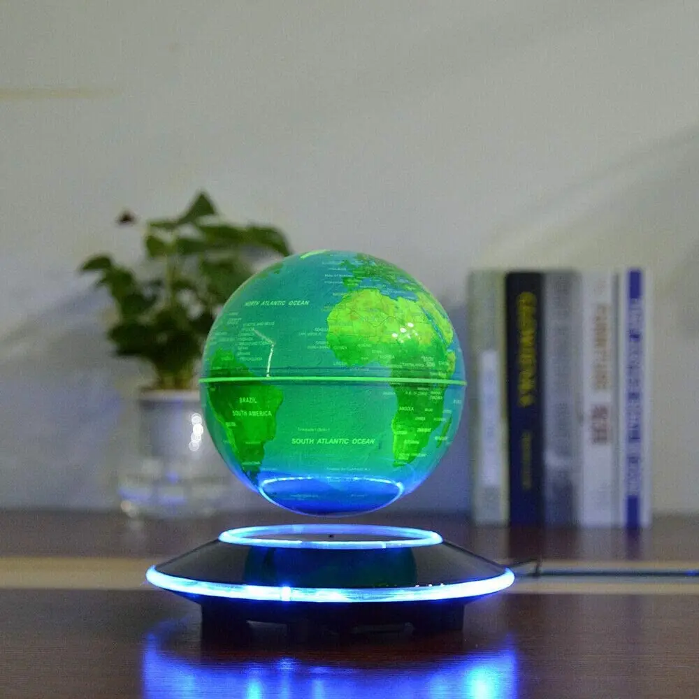 

Magnetic Globe, 12v 1500ma 6" Levitation Floating Rotating Globe Anti Gravity Rotating World Map With Colorful Led Light
