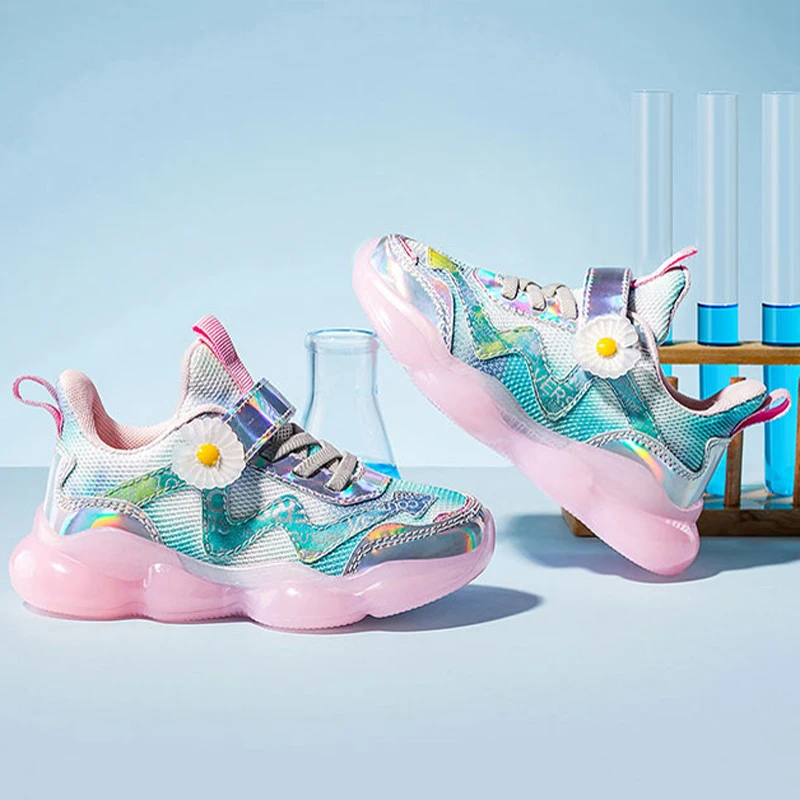 Новинка 2021 года Сезон весна Обувь для девочек с прозрачной подошвой Легкие