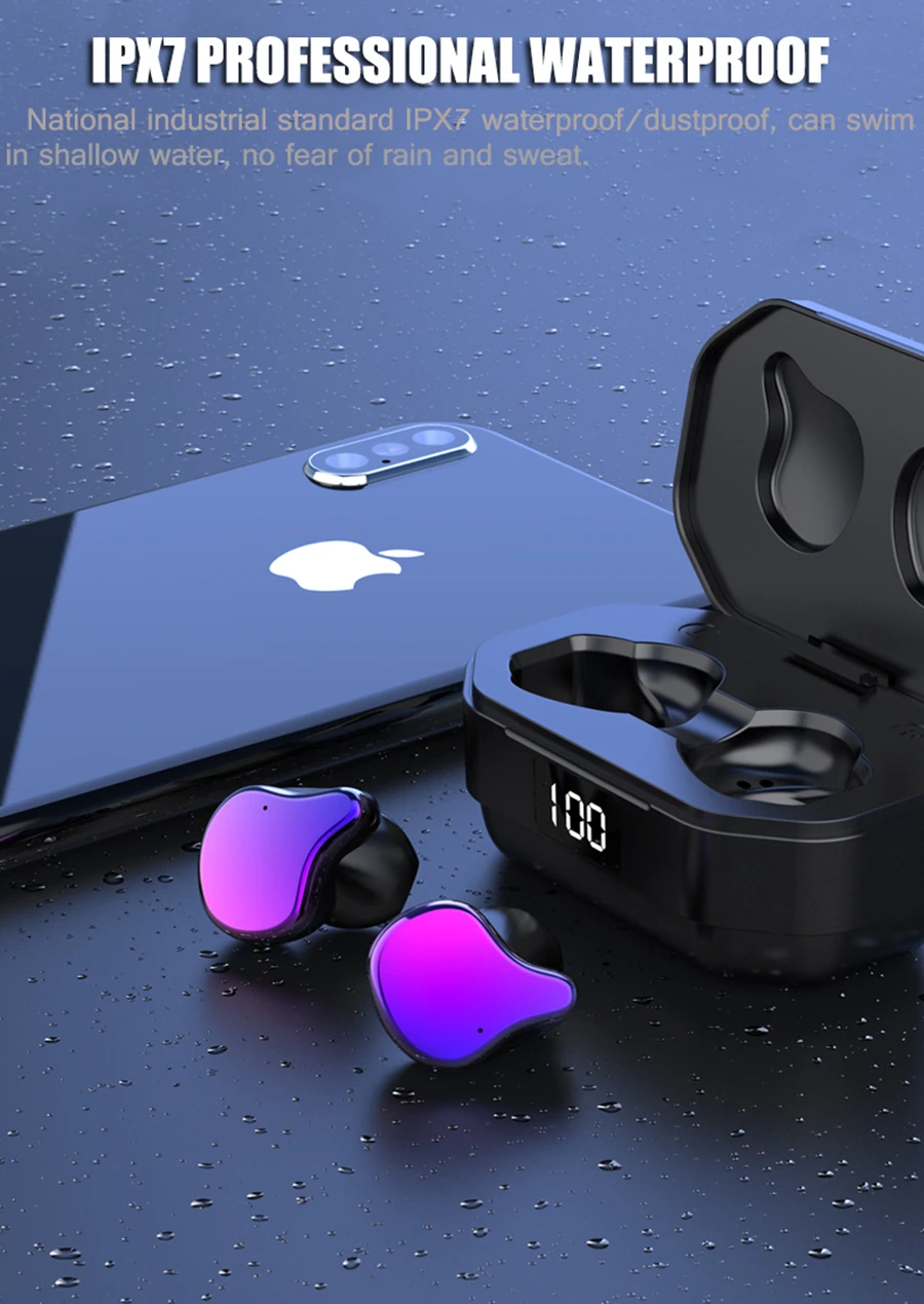 G01 TWS Bluetooth наушники стерео бас шумоподавление Гарнитура IPX7 водонепроницаемый 2000 мАч зарядная коробка Спортивные Беспроводные наушники