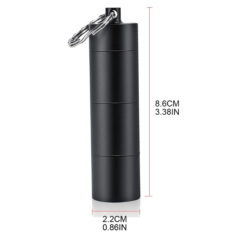 

Portable Pill Case Metal Pocket Pills Box Keychain for Purse Travel 3 Compartment Waterproof Daily Tablets Container 85DB
