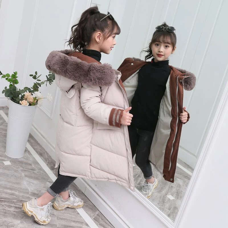 Коллекция 2019 года зимний хлопковый костюм Детская куртка с капюшоном для девочек