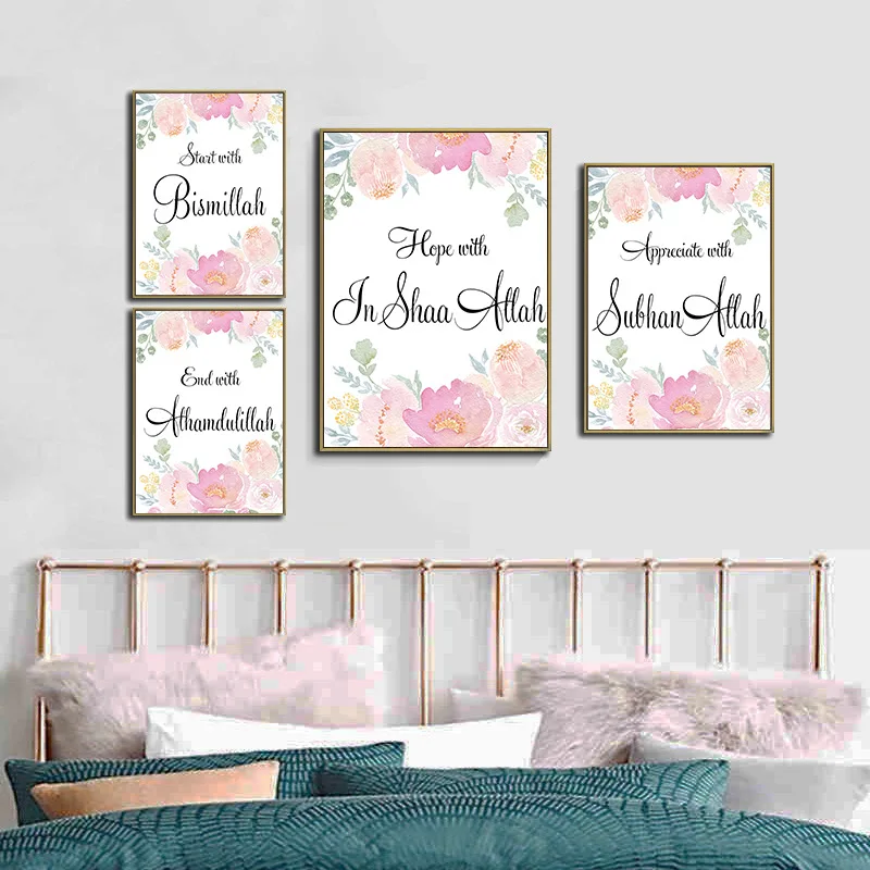 

Creative Plant Flower English Letter Wall Art Oil Painting Printing Mural Prints Poster Decoration Canvas Living Room Wall