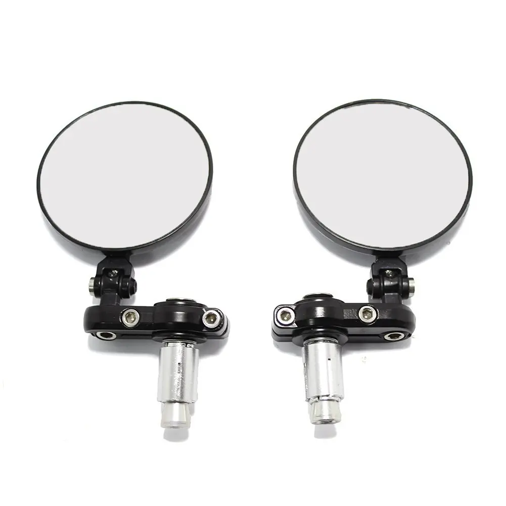 

2Pcs Universal Motorcycle Mirror Aluminum Black 22mm Handle Bar End Rearview Side Mirrors Motor Accessories