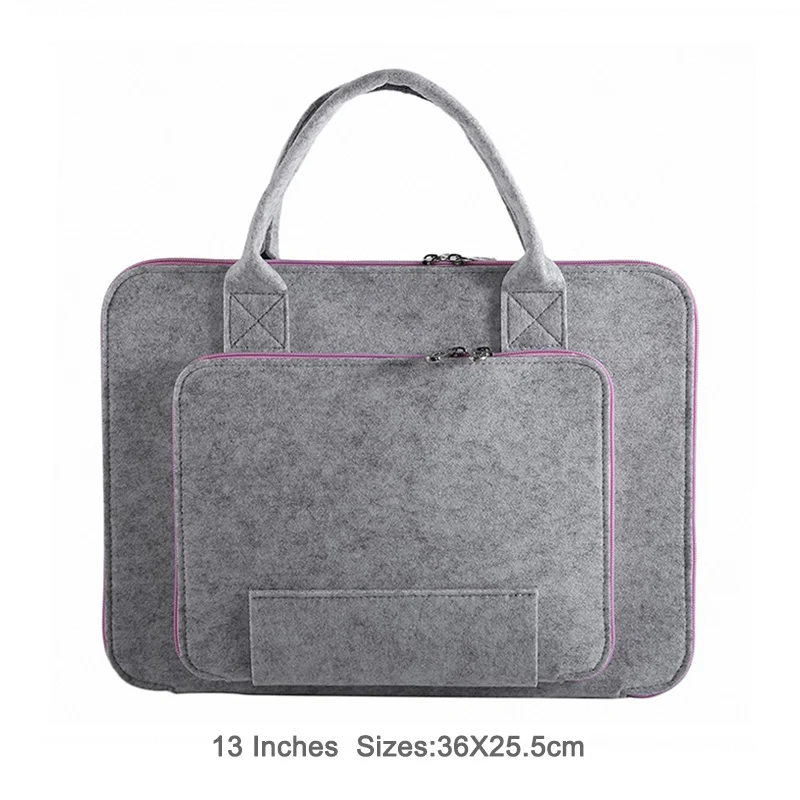 13 Inch Grey HECULAS фетровая сумка для ноутбука, портфель для ноутбука, сумка для Macbook Air Pro retina, 13/15 дюймов, чехол для мужчин и женщин, универсальный - Цвет: 13 Inch Grey