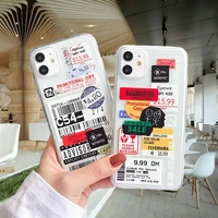 phone case for xiaomi poco x3 m3 redmi 10x 9prime 9a 9c 8a dual 7a 6a note 9s 8 pro max tpu sticker retro label bar cover