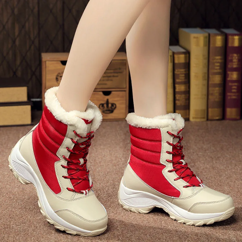 

Winter women's new plush high top shoes students waterproof snow boots women's warm cotton shoes women's Boots