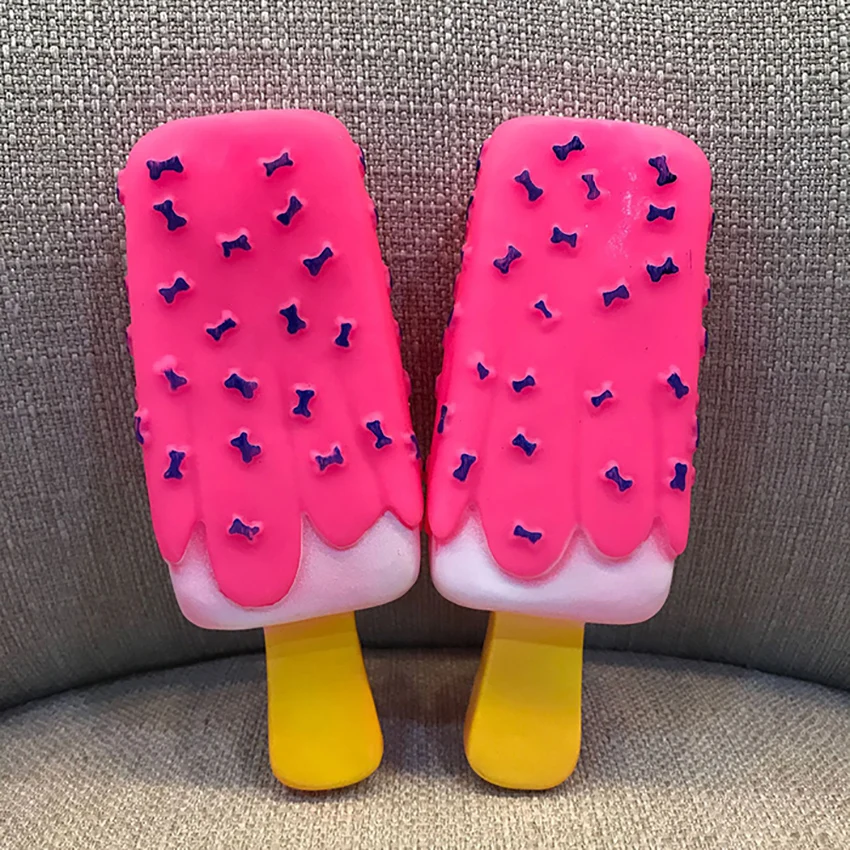 

Rubber Ice Cream Bite Molar Toy Pets Popsicle Shaped Toys Cat Puppy Baby Dogs Chew Squeaky Funny Interactive