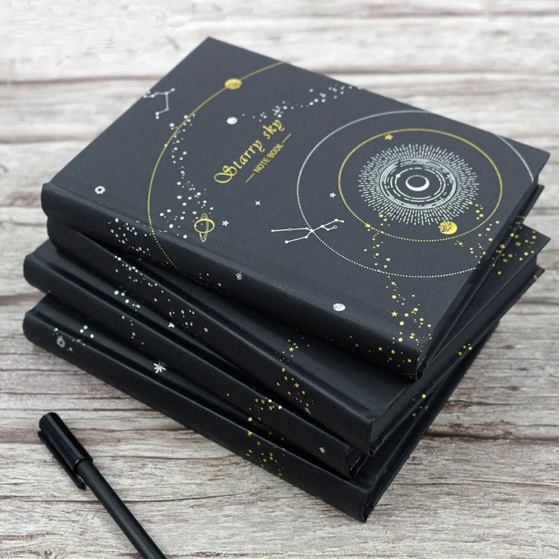 

A4 Black Page Notebook Creative Diary Office School Supplies Student Gifts Daily Work Kraft paperJournal Personality Doodle Book
