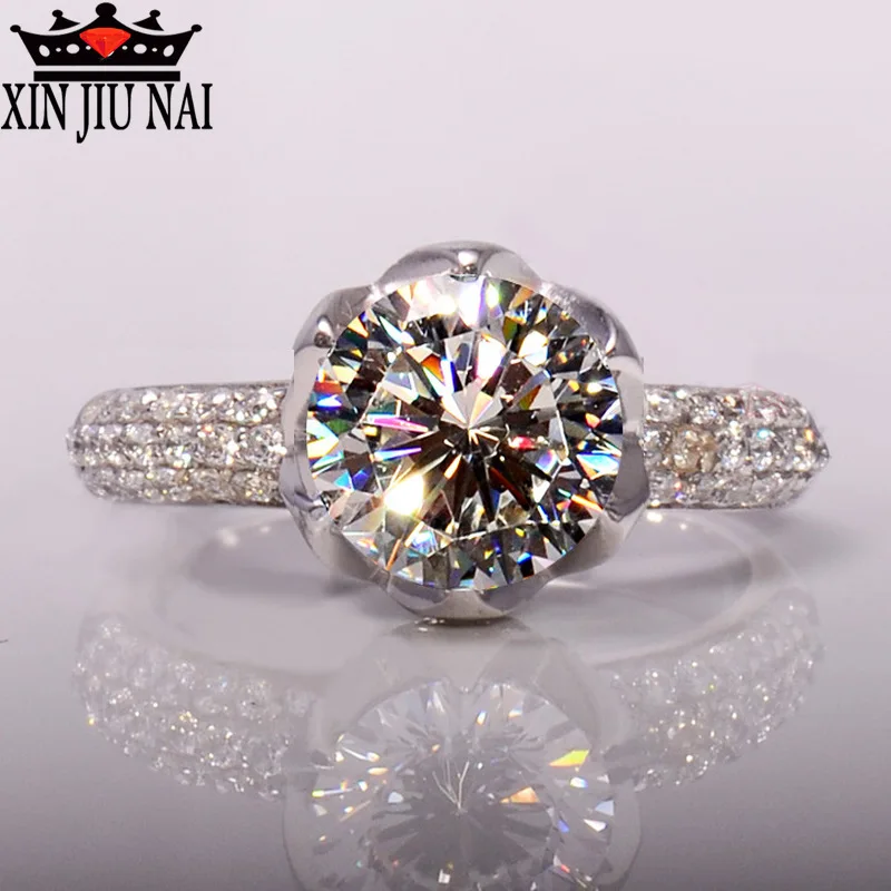 3 карата в форме цветка имитация камня обручальные кольца роскошная звезда