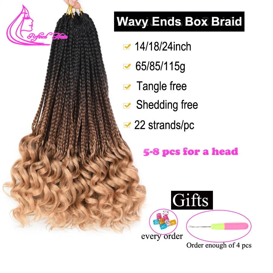 Рафинированный Уход за волосами богиня коробка Косы с крючком вьющиеся