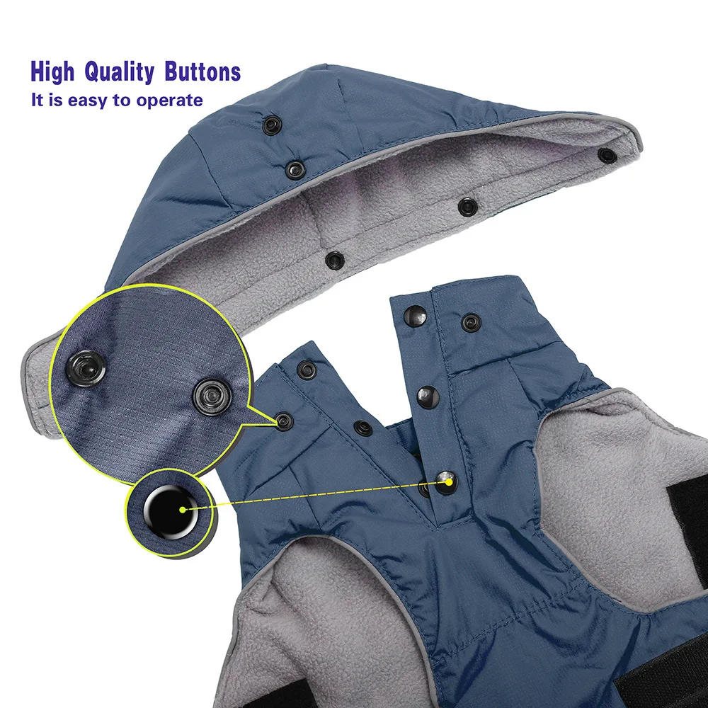 Теплая одежда для собак зимнее водонепроницаемое пальто флисовый плащ с