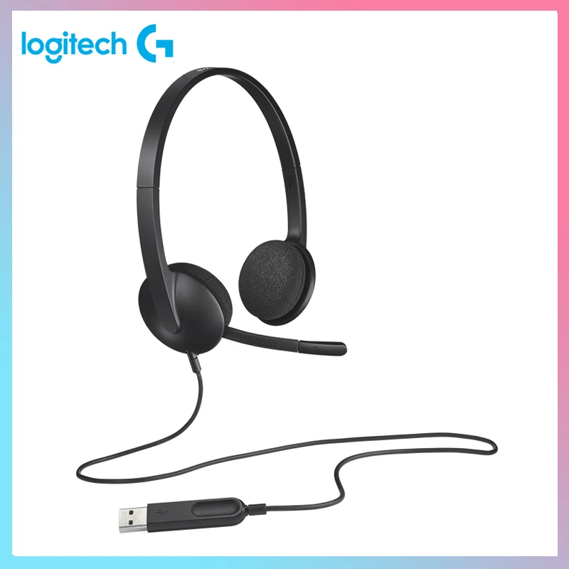 Наушники Logitech H340 с USB-портом компьютерная гарнитура микрофоном для Windows Mac OS Chrome