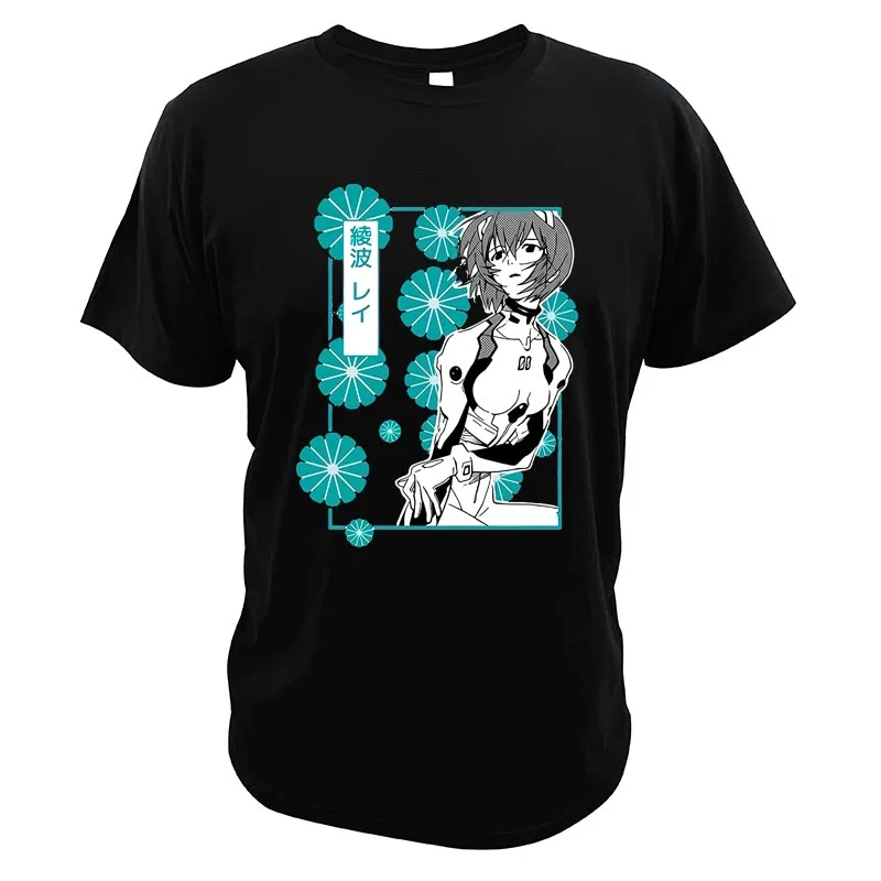 

REI Ayanami Neon Genesis-Evangelion T-Shirt Anime Japan Style Manga Tee Summer Breathable Round Neck Men Top 100% Cotton
