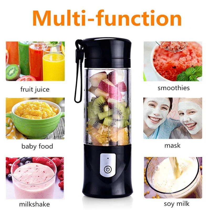 

Portable Mini Travel Fruit USB Juicer Cup, Personal Small Electric Juice Mixer Blender Machine With 4000mah Rechargeable Battery