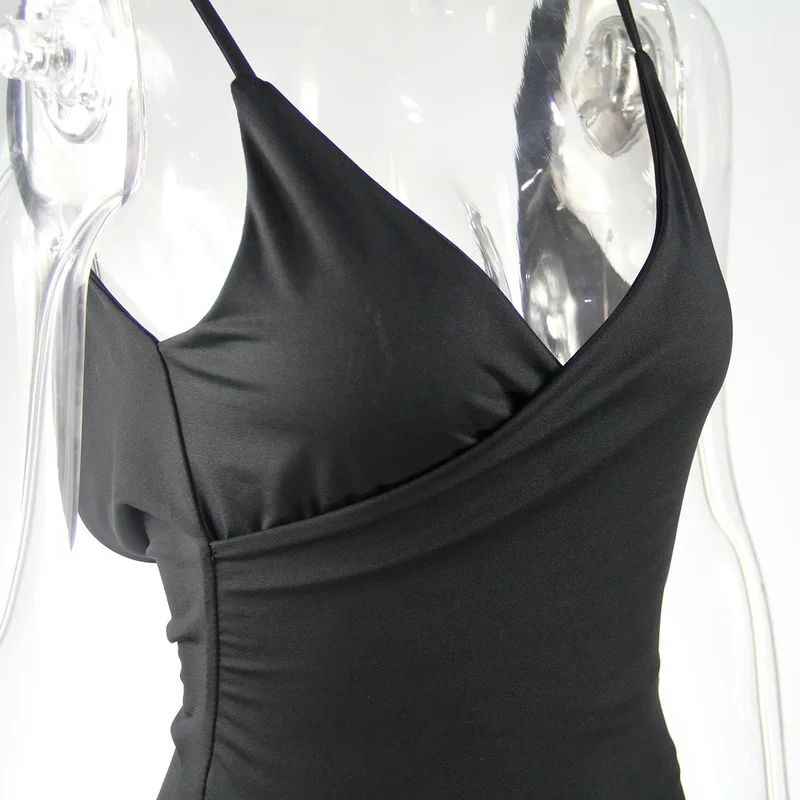 

Deep V-neck Sexy Dress Women Slim Halter Backless Sleeveless Slit Floor-length Dresses Elegant Fashion Bodycon Maxi Tube Dress